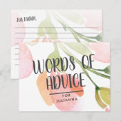 Verse Waterverf Blooms Vrijgezellenfeest Advice Ka Advieskaart (Voorkant / Achterkant)