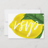 Verse Waterverf gele citroenen & groene bladeren RSVP Kaartje (Achterkant)