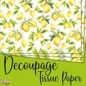 Verse Waterverf gele citroenen groene bladeren Tissuepapier