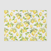 Verse Waterverf gele citroenen groene bladeren Tissuepapier (Voorkant)