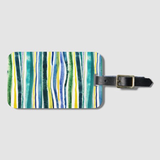 Verse waterverf geschilderde strepen bagagelabel (Voorkant (horizontaal))
