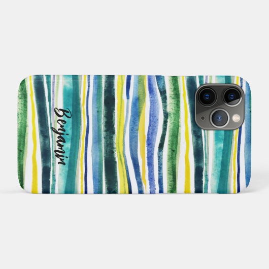 Verse waterverf geverfde strepen Case-Mate iPhone case (Achterkant (horizontaal))