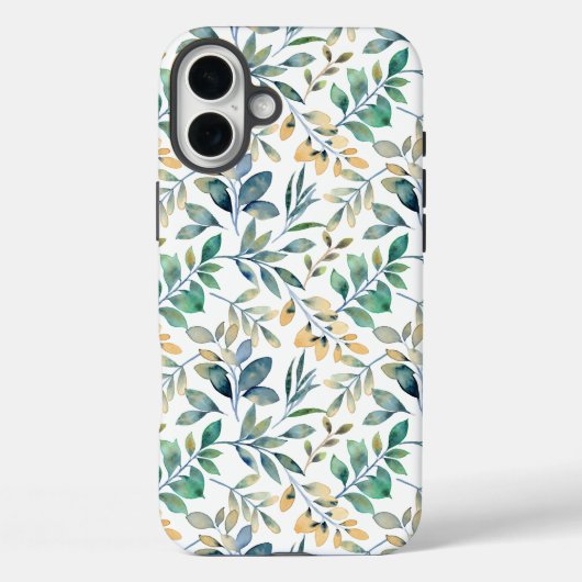 Verse Waterverf Groen en Geel Blad Patroon Case-Mate iPhone Case (Achterkant)