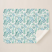 Verse Waterverf Groenpatronen Sherpa Deken (Voorkant (horizontaal))