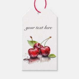 Verse Waterverf Kersen Cadeau Stijl Cadeaulabel