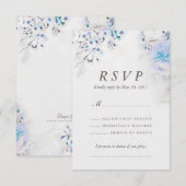 Verse Waterverf Light Blue Floral Boho RSVP-kaart RSVP Kaartje (Voorkant / Achterkant)