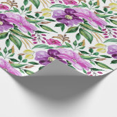 Verse waterverfpatroon voor zomerbloemen cadeaupapier (Hoek)