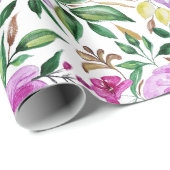 Verse waterverfpatroon voor zomerbloemen cadeaupapier (Rol Hoek)