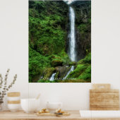 Verse weelderige groene natuurlijke waterval poster (Keuken)