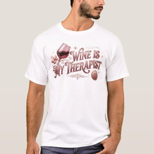Verse WIJN THERAPEUT Modieuze Print T-shirt (Voorkant)