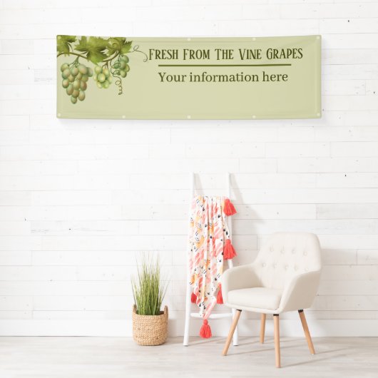 verse wijnverkopers voegen tekstcabine toe spandoek (Insitu)