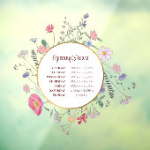 Verse Wildbloemen Openingstijden Venster Cling Raamsticker (Vel 3)