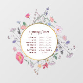 Verse Wildbloemen Openingstijden Venster Cling Raamsticker (Vel)