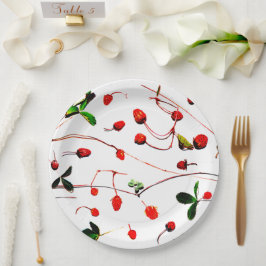 Verse wilde aardbeien papieren bordje