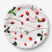 Verse wilde aardbeien papieren bordje (Voorkant)