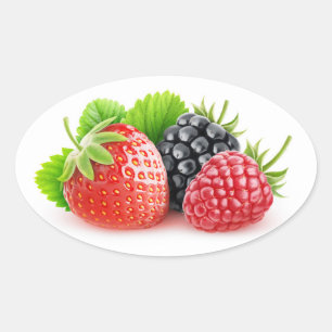 Verse wilde bessen ovale sticker