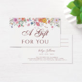 Verse wilde bloemen cadeaubon visitekaartje (Bureau)