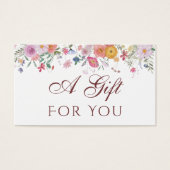 Verse wilde bloemen cadeaubon visitekaartje (Voorkant)