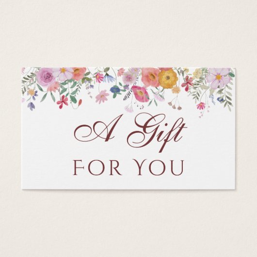 Verse wilde bloemen cadeaubon visitekaartje (Voorkant)