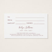 Verse wilde bloemen cadeaubon visitekaartje (Achterkant)