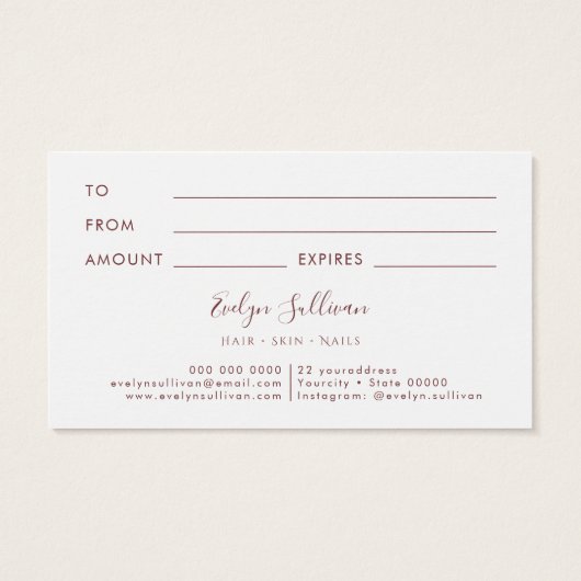 Verse wilde bloemen cadeaubon visitekaartje (Achterkant)