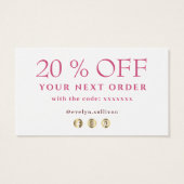 Verse wilde bloemen dank u kortingskaart visitekaartje (Achterkant)