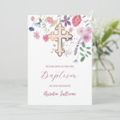 Verse wilde bloemen Doop Kaart (Staand voorkant)