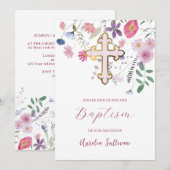 Verse wilde bloemen Doop Kaart (Voorkant / Achterkant)