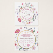 Verse wilde bloemen gouden cirkel loyaliteit kaart (Voorkant /achterkant)