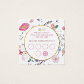 Verse wilde bloemen gouden cirkel loyaliteit kaart (Achterkant)