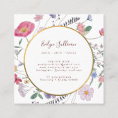 Verse wilde bloemen gouden cirkel visitekaartje (Achterkant)