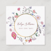 Verse wilde bloemen gouden cirkel visitekaartje (Voorkant)