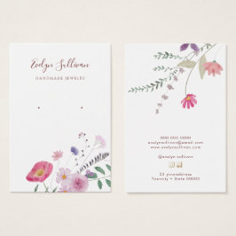 Verse wilde bloemen oorbel display kaart