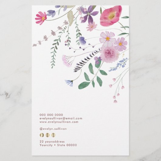 Verse wilde bloemen prijslijst flyer (Achterkant)