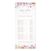 Verse wilde bloemen prijslijst rek kaart (Voorkant)