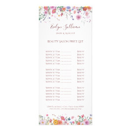 Verse wilde bloemen prijslijst rek kaart