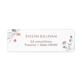 Verse wilde bloemen retour adreslabel etiket (Voorkant)