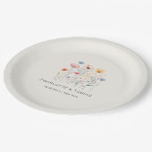 Verse Wildflower | Beige bruiloft Papieren Bordje (Gekanteld)