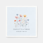 Verse Wildflower | Lichtblauwe bruiloft Servet (Voorkant)