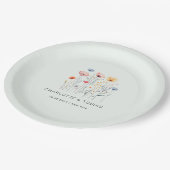 Verse Wildflower | Lichtgroene bruiloft Papieren Bordje (Gekanteld)