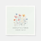 Verse Wildflower | Lichtgroene bruiloft Servet (Voorkant)