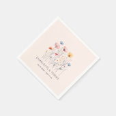 Verse Wildflower |Lichtroze bruiloft Servet (Hoek)