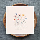 Verse Wildflower |Lichtroze bruiloft Servet