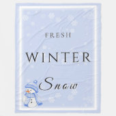 Verse Winter Sneeuw met Sneeuwman en Sneeuw Fleece Deken (Voorkant)