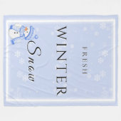 Verse Winter Sneeuw met Sneeuwman en Sneeuw Fleece Deken (Voorkant (Horizontaal))