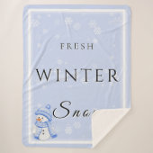 Verse Winter Sneeuw met Sneeuwman en Sneeuw Sherpa Deken (Voorkant)