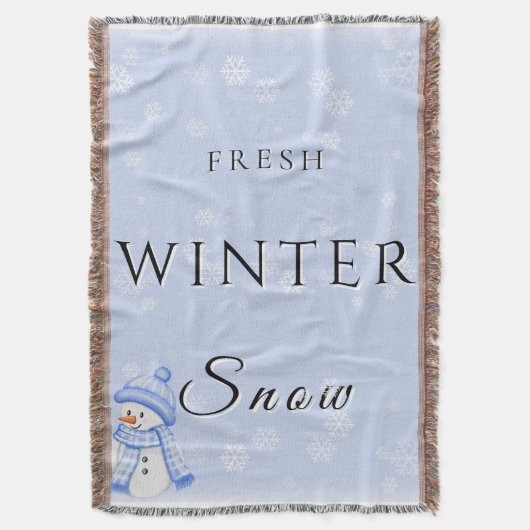 Verse wintersneeuw met sneeuwman en sneeuw deken (Voorkant Verticaal)