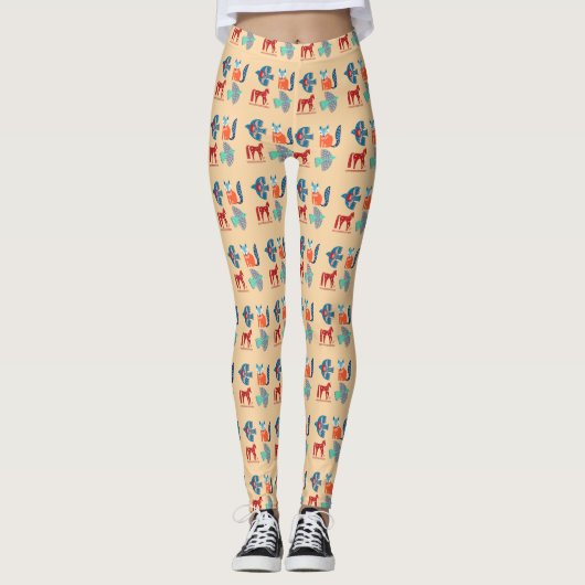 Verse witte Champagne Nordic Pattern Leggings (Voorkant)