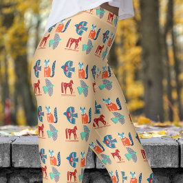 Verse witte Champagne Nordic Pattern Leggings