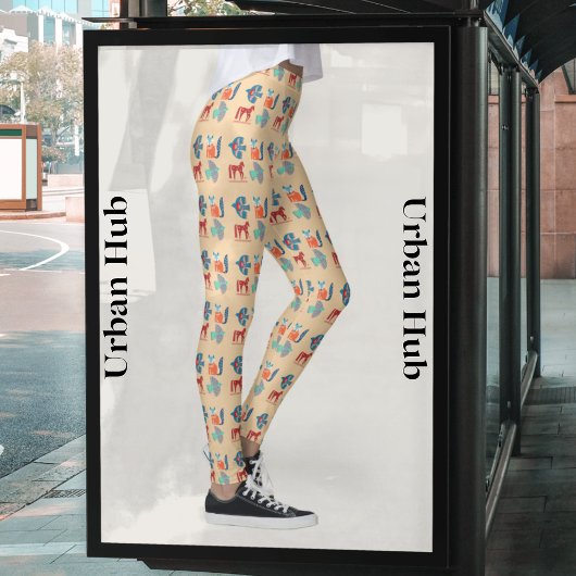 Verse witte Champagne Nordic Pattern Leggings